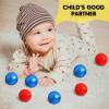 GUESVOT Soft Play Ball Pit Balls - Crush Proof Plastic Balls for Ball Pit Pack of 100pcs Set for Toddlers Ball Pool Playtent Tunnels with Reusable Storage Bag - 2.16 Inch (Pear Blue+Red) view 4