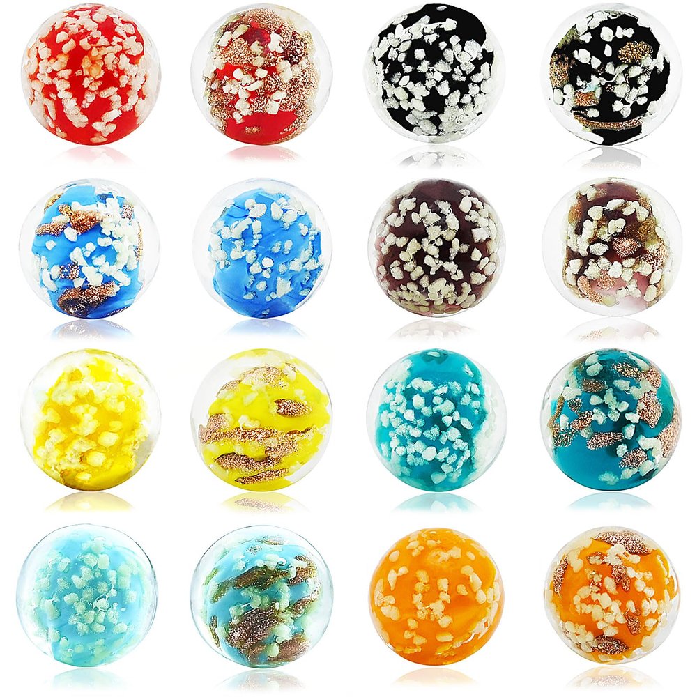 16 PCS Marbles for Kids, Upgraded Glow in The Dark Marbles, Marble Run Games and Accessories for Boys and Girls, Beautiful Glass Marble Bulks for Home Decoration