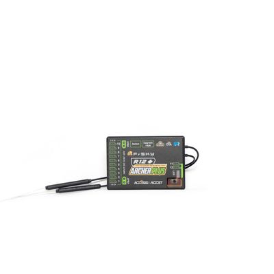 FrSky Archer Plus R12+ RC Receiver, 2.4GHz 12 Configurable Channel Ports Support Access & ACCST D16 Mode, Dual XT30 Power Input with Built-in Power Switch & Black-Box Function for RC Airplane Glider