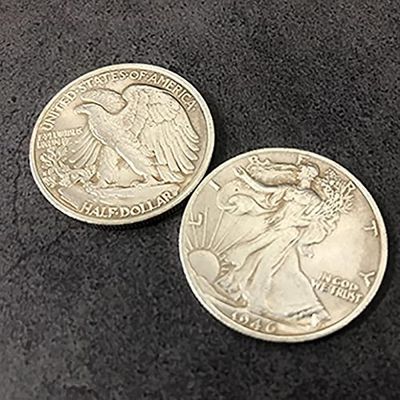 blue-ther Magnetic Walking Liberty Half Dollar (Super Strong, Brass) Magic Tricks Coin Magic Close up Illusions Gimmicks Props