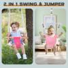 2-in-1 Baby Jumper & Swing - Foldable Stand, Stable Toddler Swing Set for Indoor & Outdoor Use (Pink) view 2