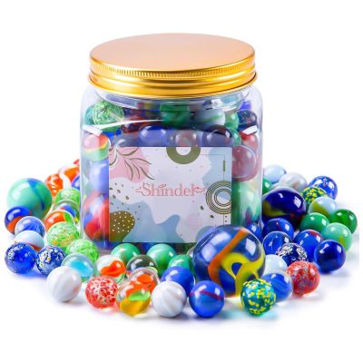 Shindel 125 PCS Marbles Bulk, Assorted Size Glass Marbles for Kids