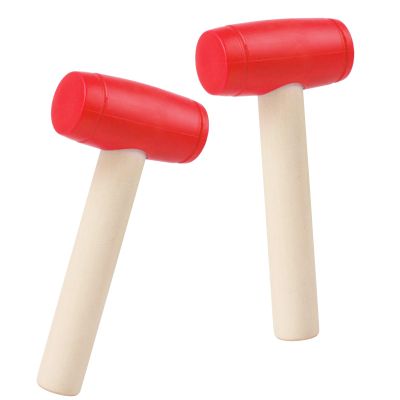 Waenerec 2pcs Toy Hammer Simulation Wooden Hammers Plastic Toddler Hammer SmallPortable Kids Maintenance Tools Toys Pretend Fake Mallet Hammers for Boys Girls