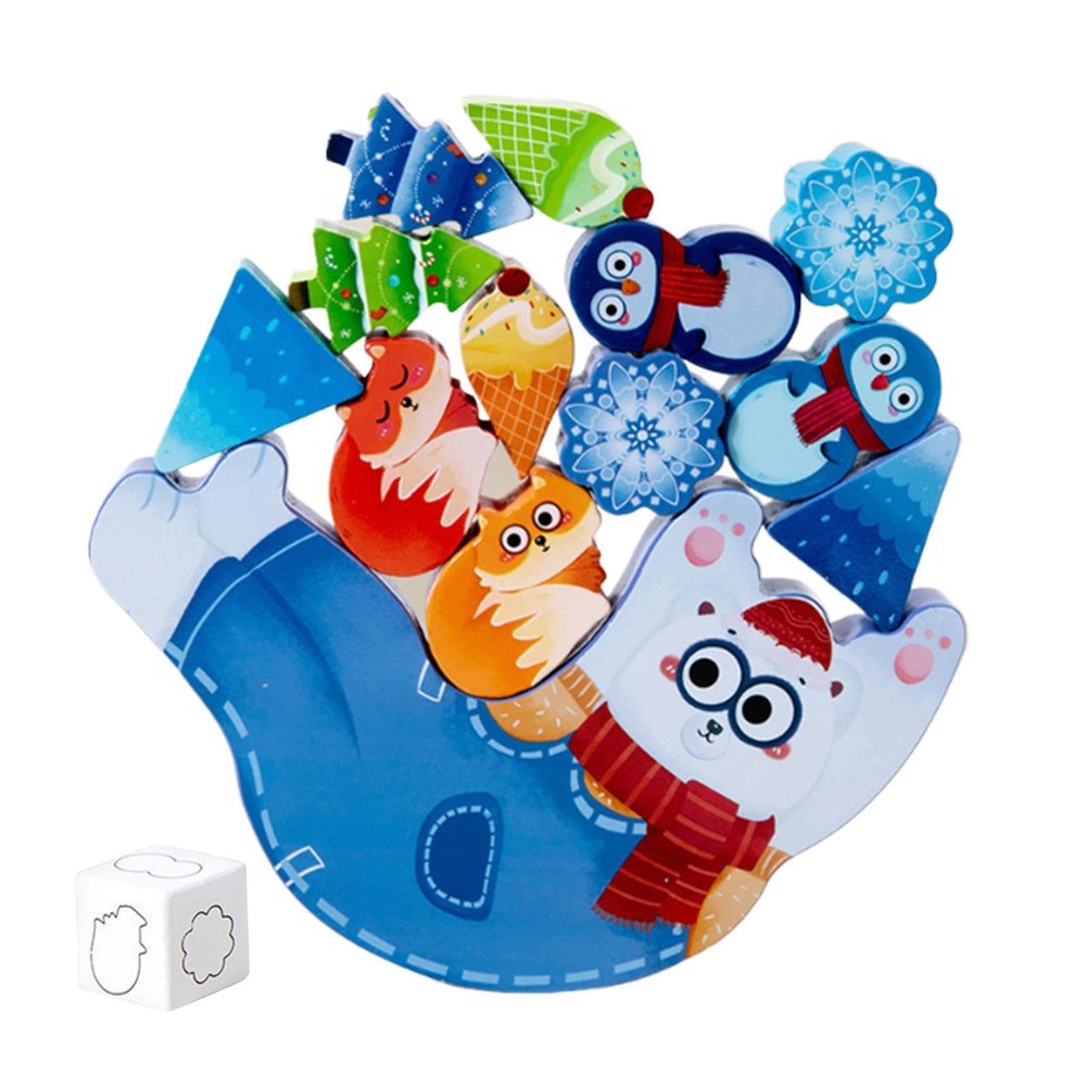 Almencla Montessori Toys Stacking Building Blocks, Balance Competition Game Building Toys, Easter Basket Stuffers, STEM Sensory Toys for Children, Bear
