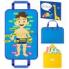 WATINC Body Parts Learning Portable Felt Story Board Set, 32PCS Preschool Human Organ Educational Teaching Storytelling Travel Board, Early Interactive Play Kit Gift for Toddler Kid (White) view 1
