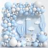 Baby Blue And White Balloons Arch Kit Blue Balloon Garland Kit Blue White Silver Balloons For Birthday Bridal Shower Wedding Winter Baby Shower Decorations For Boys winter wonderland party decorations view 1