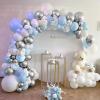 Baby Blue And White Balloons Arch Kit Blue Balloon Garland Kit Blue White Silver Balloons For Birthday Bridal Shower Wedding Winter Baby Shower Decorations For Boys winter wonderland party decorations view 2