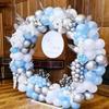 Baby Blue And White Balloons Arch Kit Blue Balloon Garland Kit Blue White Silver Balloons For Birthday Bridal Shower Wedding Winter Baby Shower Decorations For Boys winter wonderland party decorations view 4