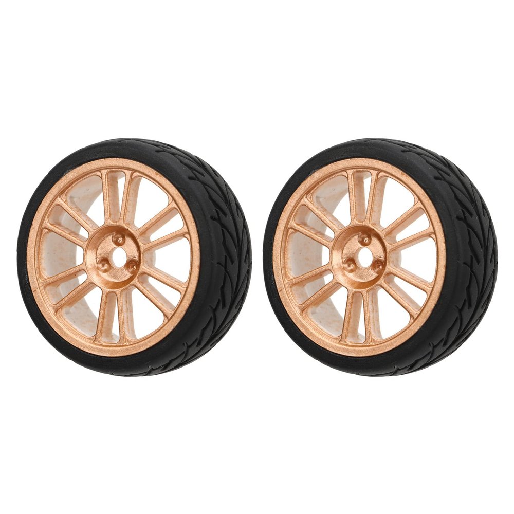 2Pcs RC Car Tires, Rc Car Tire Rim Wheel Cover Wheel Rims Nylon Oil Injected Rubber Tire Replacement RC Tires Rubber RC Cars Wheels and Tires RC Wheels for ZD Racing 1/16 S16 EX16 RC Car Upgarde Parts