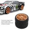 2Pcs RC Car Tires, Rc Car Tire Rim Wheel Cover Wheel Rims Nylon Oil Injected Rubber Tire Replacement RC Tires Rubber RC Cars Wheels and Tires RC Wheels for ZD Racing 1/16 S16 EX16 RC Car Upgarde Parts view 3