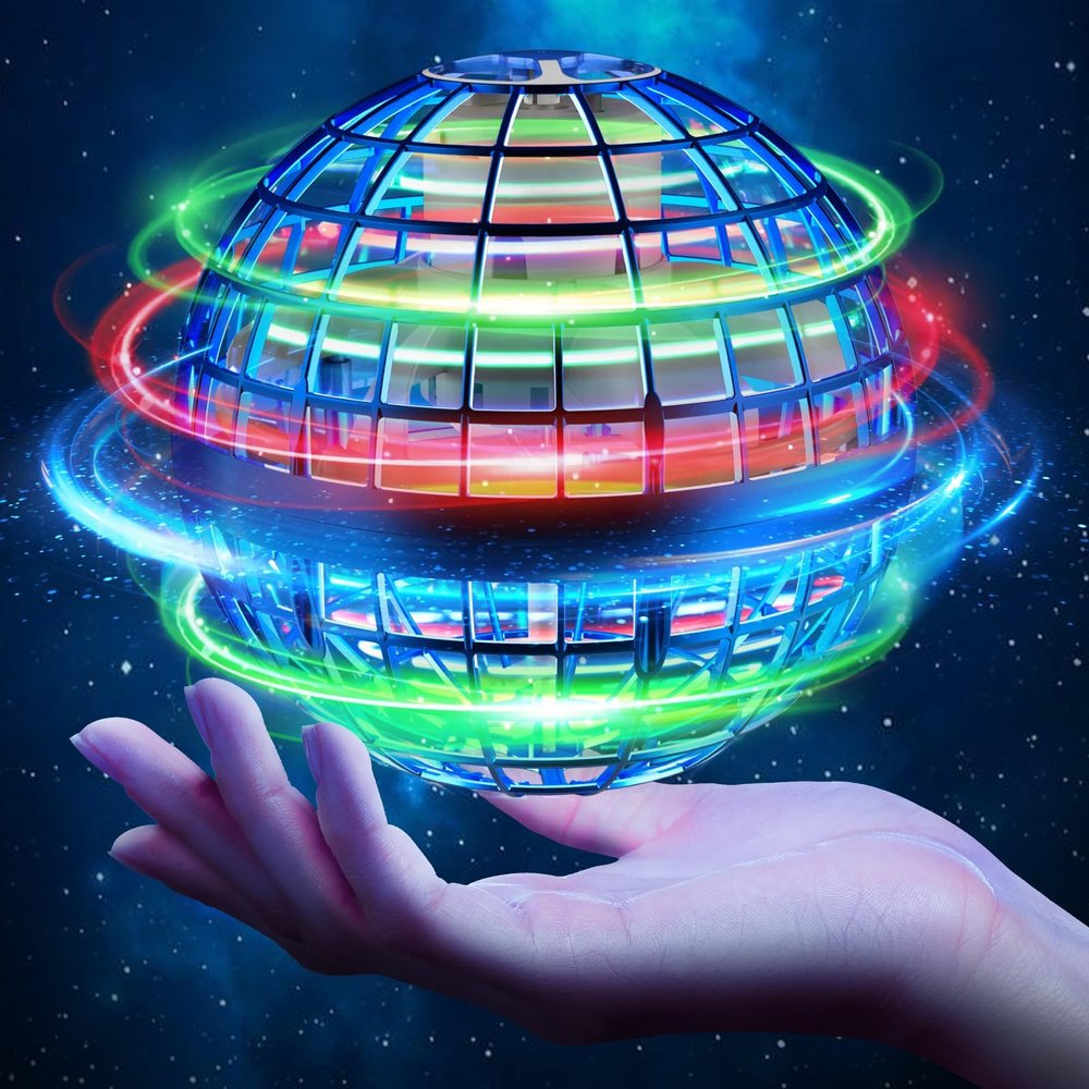 Flying Orb Ball Toys 2025, Soaring Hover Boomerang Spinner Hand Controlled Mini Drone Cosmic Globe Spinning Kids Adults Outdoor Fly Toy Birthday Gift Cool for Boys Girls 6 7 8 9 10 11 12 Year(Blue)