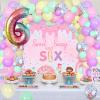 Wonmelody Sweet Sassy And 6 Birthday Decor Backdrop Sweet 6th Birthday Party Decor for Girls Ice Cearm 6th Dount Party Banner Pastel Donut Balloon Garland Kit with Number 6 Balloon Supplies for Girl view 3