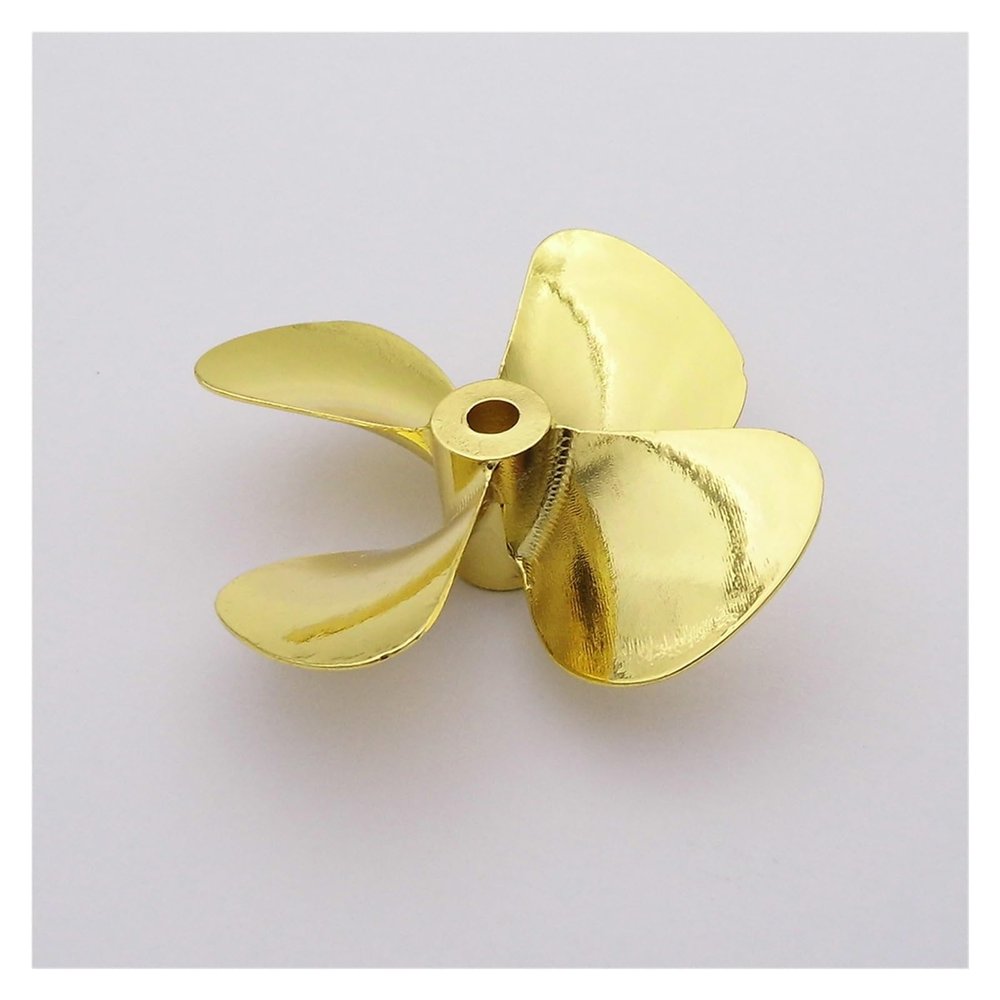 1x RC Boat Model Metal Propeller 4-Blades 4mm Shaft Right Left Hand 55mm 60mm for RC Boat Fishing Bait Tug Marine Cruise ROV (Color : D60mm Right Hand, Size : 1)