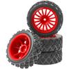 4Pack Vgoohobby OD2.83in 1/10 On Road Rubber Tires w/Nylon Wheel Rims 12mm Hex Compatible with HSP HPI Redcat Tamiya Traxxas 1/10 RC On Road Racing Touring Car (Red) view 1