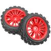 4Pack Vgoohobby OD2.83in 1/10 On Road Rubber Tires w/Nylon Wheel Rims 12mm Hex Compatible with HSP HPI Redcat Tamiya Traxxas 1/10 RC On Road Racing Touring Car (Red) view 2