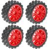 4Pack Vgoohobby OD2.83in 1/10 On Road Rubber Tires w/Nylon Wheel Rims 12mm Hex Compatible with HSP HPI Redcat Tamiya Traxxas 1/10 RC On Road Racing Touring Car (Red) view 3