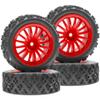 4Pack Vgoohobby OD2.83in 1/10 On Road Rubber Tires w/Nylon Wheel Rims 12mm Hex Compatible with HSP HPI Redcat Tamiya Traxxas 1/10 RC On Road Racing Touring Car (Red) view 4