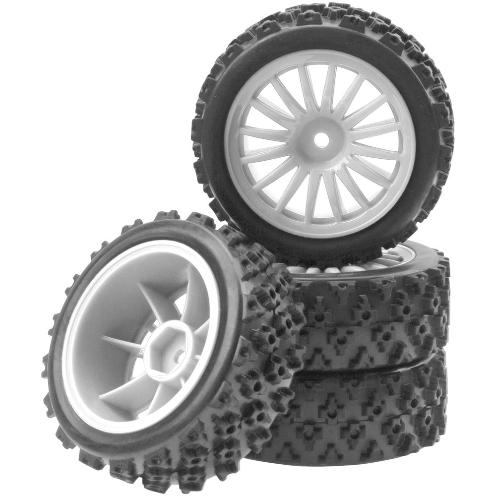 4Pack Vgoohobby OD2.83in 1/10 On Road Rubber Tires w/Nylon Wheel Rims 12mm Hex Compatible with HSP HPI Redcat Tamiya Traxxas 1/10 RC On Road Racing Touring Car (White)
