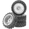 4Pack Vgoohobby OD2.83in 1/10 On Road Rubber Tires w/Nylon Wheel Rims 12mm Hex Compatible with HSP HPI Redcat Tamiya Traxxas 1/10 RC On Road Racing Touring Car (White) view 1