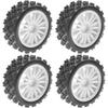 4Pack Vgoohobby OD2.83in 1/10 On Road Rubber Tires w/Nylon Wheel Rims 12mm Hex Compatible with HSP HPI Redcat Tamiya Traxxas 1/10 RC On Road Racing Touring Car (White) view 2