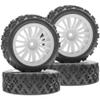 4Pack Vgoohobby OD2.83in 1/10 On Road Rubber Tires w/Nylon Wheel Rims 12mm Hex Compatible with HSP HPI Redcat Tamiya Traxxas 1/10 RC On Road Racing Touring Car (White) view 3
