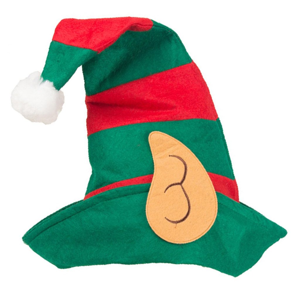Ankelesz Santa Hat Christmas Elf Hat with Attached Ears Green and Red,Christmas Hat for Kids and adult