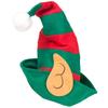 Ankelesz Santa Hat Christmas Elf Hat with Attached Ears Green and Red,Christmas Hat for Kids and adult view 4
