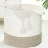 Norheirui Extra Large Rope Basket, Baby Woven Blanket Basket, XXXL Nursery Woven Baskets for Storage, 17.3x17.3x16.5 Cotton Rope Basket Living Room, Kids Toy Basket, Large Basket for Blankets view 1