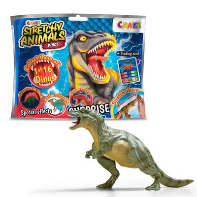 CRAZE Stretchy Animals Dinos  Elastic Dinosaur Figurine, Collectible Dinosaur Toy, Stretchable & Viscous Dino Figure