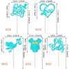 30 PCS Baby Shower Cupcake Toppers Glitter Tie Onesie Love Heart Oh Baby Cupcake Picks It's a Boy Cake Decorations for Baby Shower Gender Reveal Kids Boys Birthday Party Supplies Blue view 2