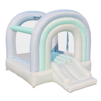 Bounceland Daydreamer Mist Bounce House [No Blower], Pastel Bouncer with Slide, 8.9 ft L x 7.2 ft W x 6.7 ft H, Basketball Hoop, 30 Pastel Plastic Balls, Trendy Bouncer for Kids