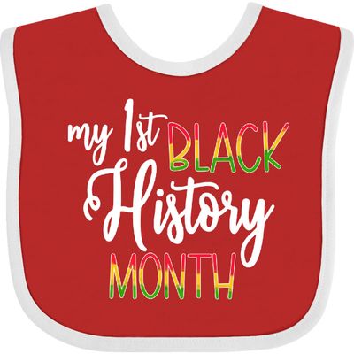 inktastic My 1st Black History Month Baby Bib Red and White 3e4c3