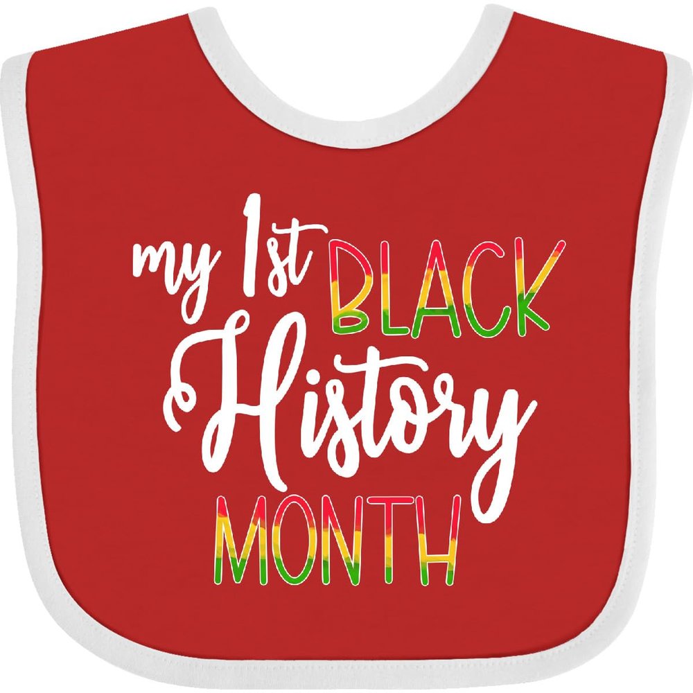 inktastic My 1st Black History Month Baby Bib Red and White 3e4c3