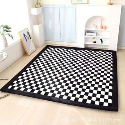 Dmkjdzsw Play Crawling mat for Nursery Baby, Extra Soft Activity Floor Mat for Kids Playroom Bedroom-Black and White grid-80 * 200cm