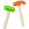 Waenerec 2pcs Toy Hammer Simulation Wooden Hammers Small Plastic Toddler Claw Hammer Portable Kids Maintenance Tools Toys Pretend Fake Mallet Hammers for Boys Girls view 1