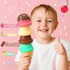 32 PCS Ice Cream Cart Toys for Toddlers, Kids Pretend Play Food Scoop & Serve Macaroon Dessert Set, Kitchen Accessories Icecream Shop Wagon view 3