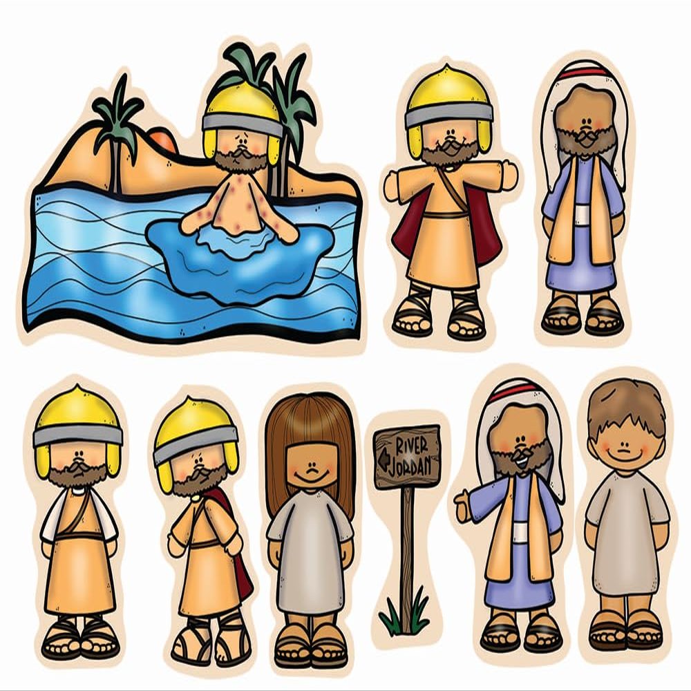 Elisha Heals Naaman Felt Figures for Bible Flannel Board Stories Old Testament Story