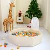 Foldable Ball Pits for Kids and Pets - Versatile Toddler Pool and Cat Ball Pit with Basketball Hoop - Perfectly for Girls Boys Indoor Outdoor- Easy to Assemble and Storage(Balls Not Include) Beige view 2