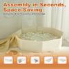 Foldable Ball Pits for Kids and Pets - Versatile Toddler Pool and Cat Ball Pit with Basketball Hoop - Perfectly for Girls Boys Indoor Outdoor- Easy to Assemble and Storage(Balls Not Include) Beige view 4