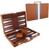Backgammon Set - Classic Board Game with Premium Leather Case - Portable Travel Strategy Backgammon Game Set for Adults, Kids (18inch, Brown) view 1