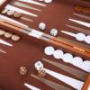 Backgammon Set - Classic Board Game with Premium Leather Case - Portable Travel Strategy Backgammon Game Set for Adults, Kids (18inch, Brown) view 4