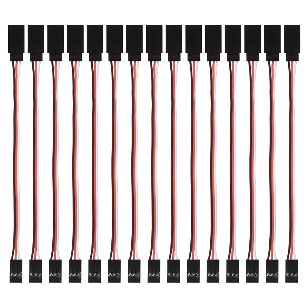 15pcs 3-pin Servo Extension Cable Cord 15cm Male to Female RC JR Servo Extension Cord Wire Connectors for Servo Extension Connection Control Board Remote Control Parts
