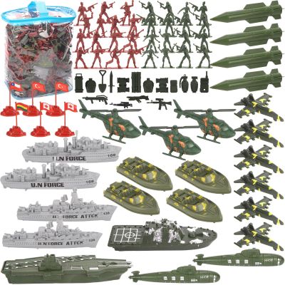 3 otters 360PCS Army Men Military Set, Army Men Toy Soldiers Plastic Military Figures Aircraft Carrier Warships Submarines and Other Accessories for Kids, for Toddler Kids Boys Ages 3+