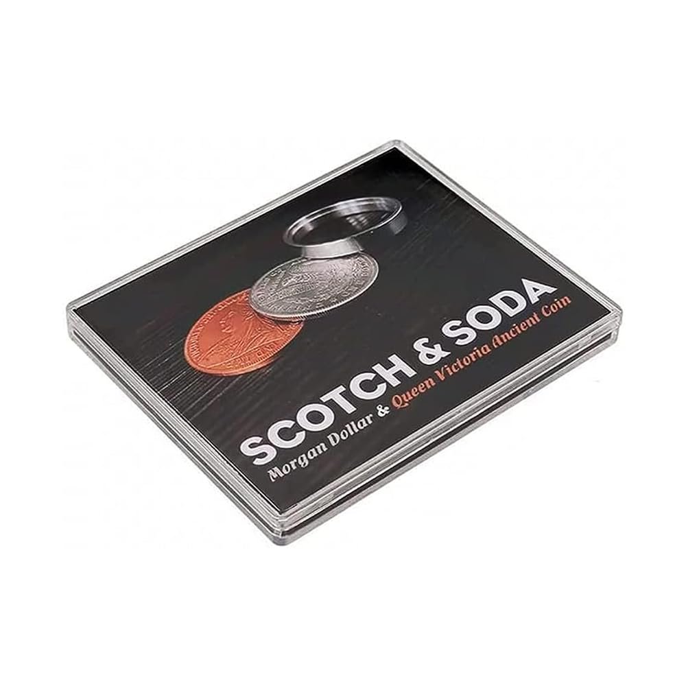 blue-ther Scotch and Soda Magic Tricks (Morgan Dollar and Queen Victoria Ancient Coin) Close up Illusions Mentalism Gimmicks Props