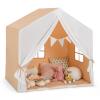 Costzon Large Kids Tent with Mat, Children's Play Tent w/Flag Banner, Windows, Gauze Curtain, Solid Wood Frame, Indoor Outdoor Kids Playhouse for Boys & Girls Age 3 + (Orange) view 1