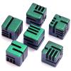 FONVGOGO D6 Dice Set 6 Pcs 16mm, Cool Fancy 6 Sided Die Great Metal D6 for DND RPG Dungeons and Dragons (D6 Green Black) view 1