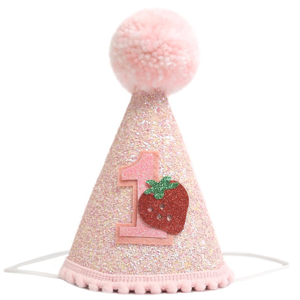 Handcrafted Strawberry Birthday Hat - Unique Pink Party Headwear - Perfect First Celebration Accessory