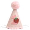 Handcrafted Strawberry Birthday Hat - Unique Pink Party Headwear - Perfect First Celebration Accessory view 1