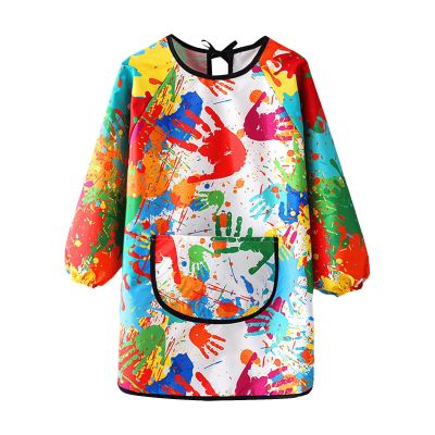 Kids Art Smocks Water Proof Painting Apron Smock Girls Boys Long Sleeve Knee Length Artist Smock (Red, 9-13 Years)