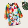Kids Art Smocks Water Proof Painting Apron Smock Girls Boys Long Sleeve Knee Length Artist Smock Pocket (Red, 6-9 Years) view 3